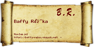 Baffy Réka névjegykártya